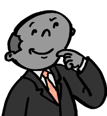 Cartoon illustration of a man in a suit and tie, showcasing a cheerful demeanor and casual stance.